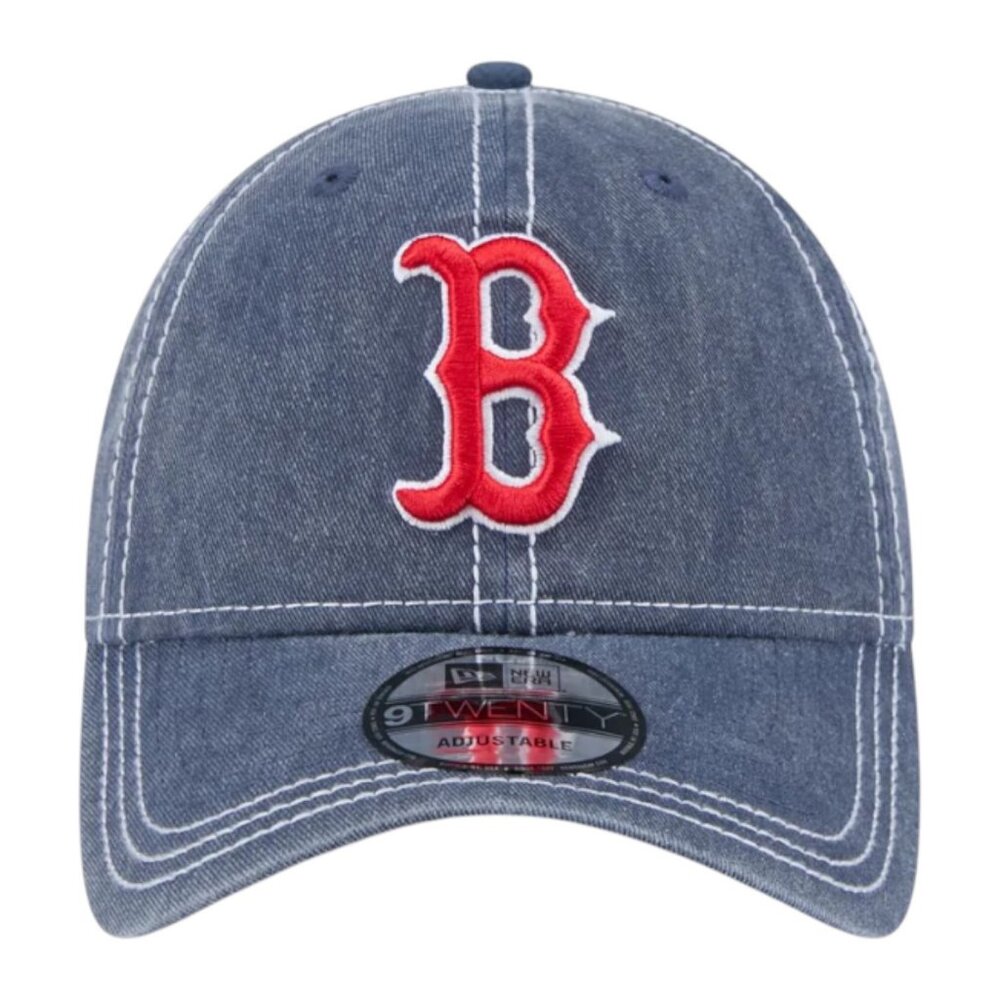 New Era Boston Red Sox Washed Contrast 9TWENTY Adjustable Strapback Hat Cap Blue - Picture 2 of 7